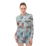 Christmas birds Long Sleeve Chiffon Shirt