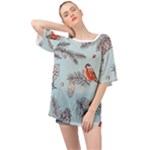 Christmas birds Oversized Chiffon Top