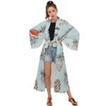 Christmas birds Maxi Kimono