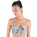 Christmas birds Woven Tie Front Bralet