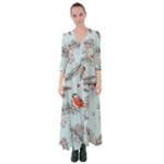 Christmas birds Button Up Maxi Dress