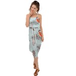 Christmas birds Waist Tie Cover Up Chiffon Dress