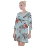 Christmas birds Open Neck Shift Dress