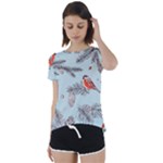 Christmas birds Short Sleeve Foldover Tee