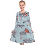 Christmas birds Kids  Midi Sailor Dress