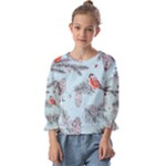 Christmas birds Kids  Cuff Sleeve Top