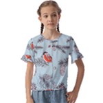 Christmas birds Kids  Cuff Sleeve Scrunch Bottom Tee