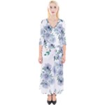 Floral pattern Quarter Sleeve Wrap Maxi Dress