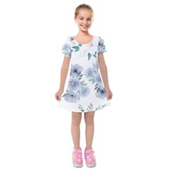 Floral pattern Kids  Short Sleeve Velvet Dress from Custom Dropshipper