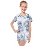 Floral pattern Kids  Mesh Tee and Shorts Set