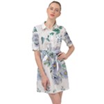 Floral pattern Belted Shirt Dress