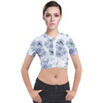 Floral pattern Short Sleeve Cropped Jacket