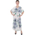 Floral pattern V-Neck Boho Style Maxi Dress