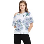 Floral pattern One Shoulder Cut Out Tee