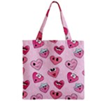 Emoji Heart Zipper Grocery Tote Bag