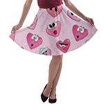 Emoji Heart A-line Skater Skirt