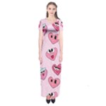 Emoji Heart Short Sleeve Maxi Dress