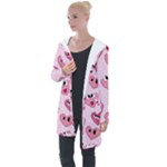 Emoji Heart Longline Hooded Cardigan