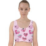 Emoji Heart Velvet Racer Back Crop Top