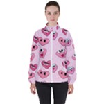 Emoji Heart Women s High Neck Windbreaker