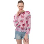 Emoji Heart Banded Bottom Chiffon Top