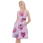 Emoji Heart Knee Length Skater Dress With Pockets