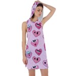 Emoji Heart Racer Back Hoodie Dress