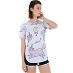  Cute unicorn cats Perpetual Short Sleeve T-Shirt