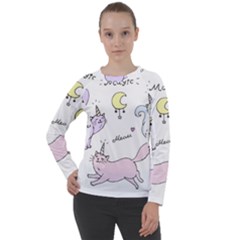 Cute unicorn cats Women s Long Sleeve Raglan Tee from Custom Dropshipper