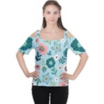 Flower Cutout Shoulder Tee