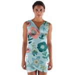 Flower Wrap Front Bodycon Dress