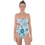 Flower Tie Back One Piece Swimsuit