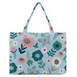 Flower Zipper Medium Tote Bag