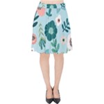 Flower Velvet High Waist Skirt