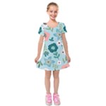 Flower Kids  Short Sleeve Velvet Dress