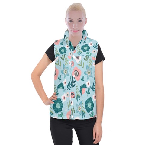 Flower Women s Button Up Vest from Custom Dropshipper
