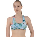 Flower Criss Cross Racerback Sports Bra