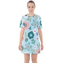 Sixties Short Sleeve Mini Dress 