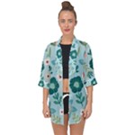 Flower Open Front Chiffon Kimono