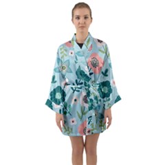 Long Sleeve Satin Kimono 