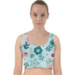 Flower Velvet Racer Back Crop Top