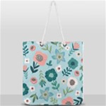 Flower Full Print Rope Handle Tote (Large)