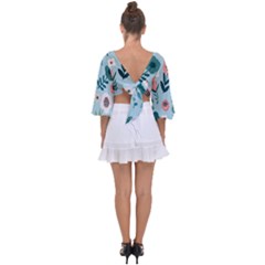 Tie Back Butterfly Sleeve Chiffon Top 