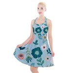 Flower Halter Party Swing Dress 