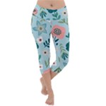 Flower Lightweight Velour Capri Yoga Leggings