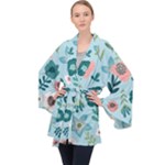 Flower Long Sleeve Velvet Kimono 