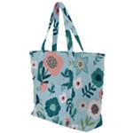 Flower Zip Up Canvas Bag