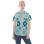 Flower Women s Short Sleeve Pocket Shirt