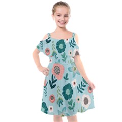 Kids  Cut Out Shoulders Chiffon Dress 