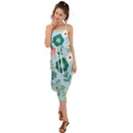 Flower Waist Tie Cover Up Chiffon Dress